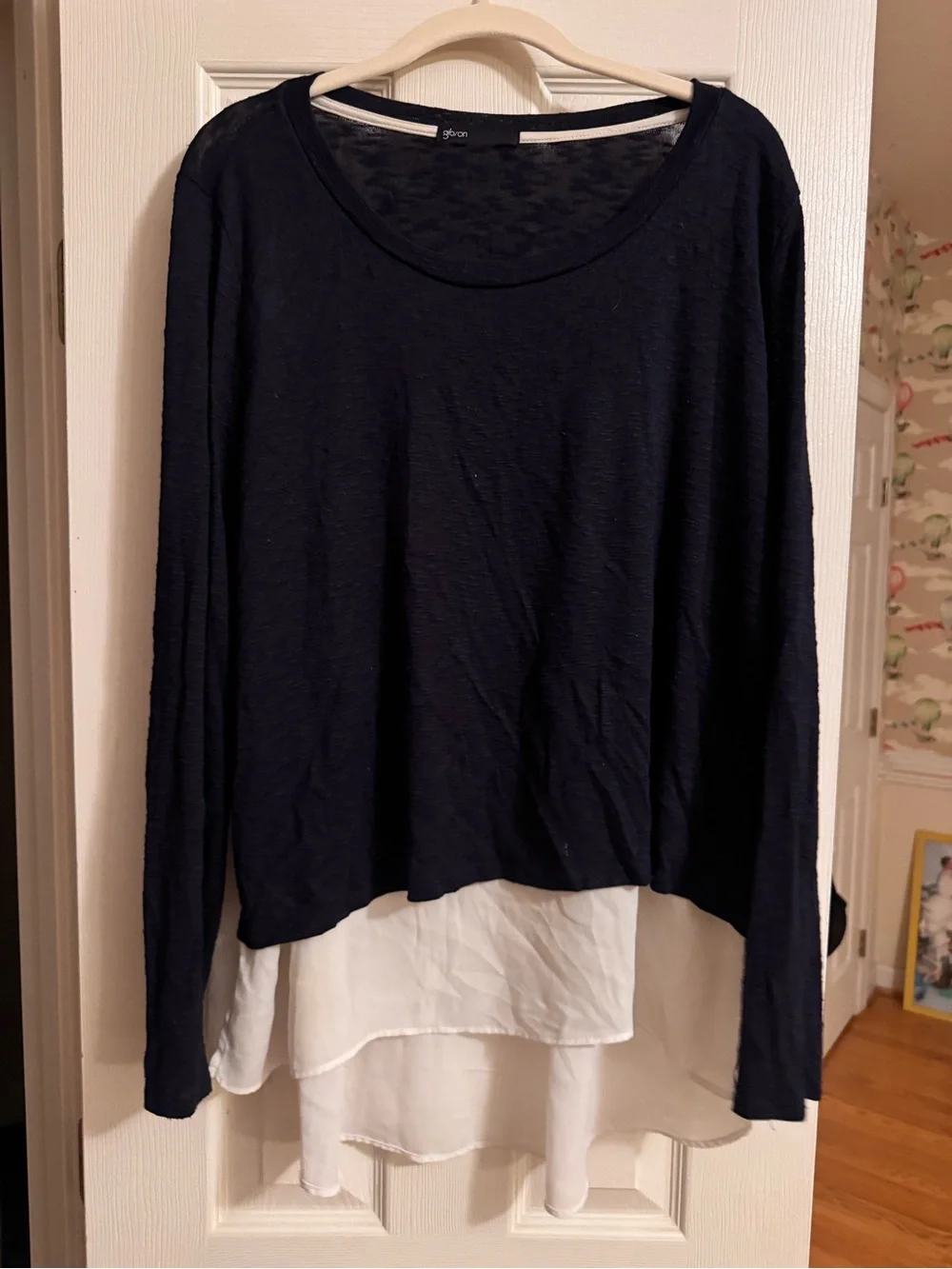 Gibson Navy Short-Sleeve Crewneck Tee with White Trim
